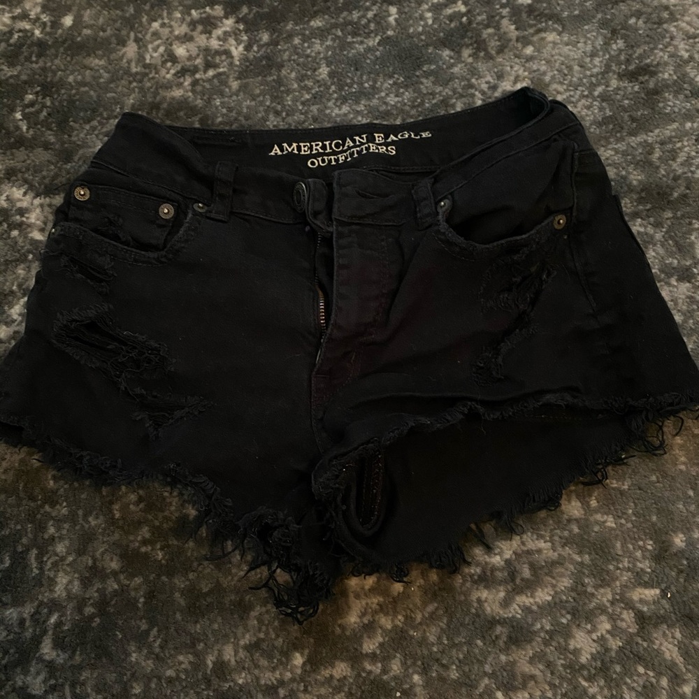 black american eagle high waisted shorts